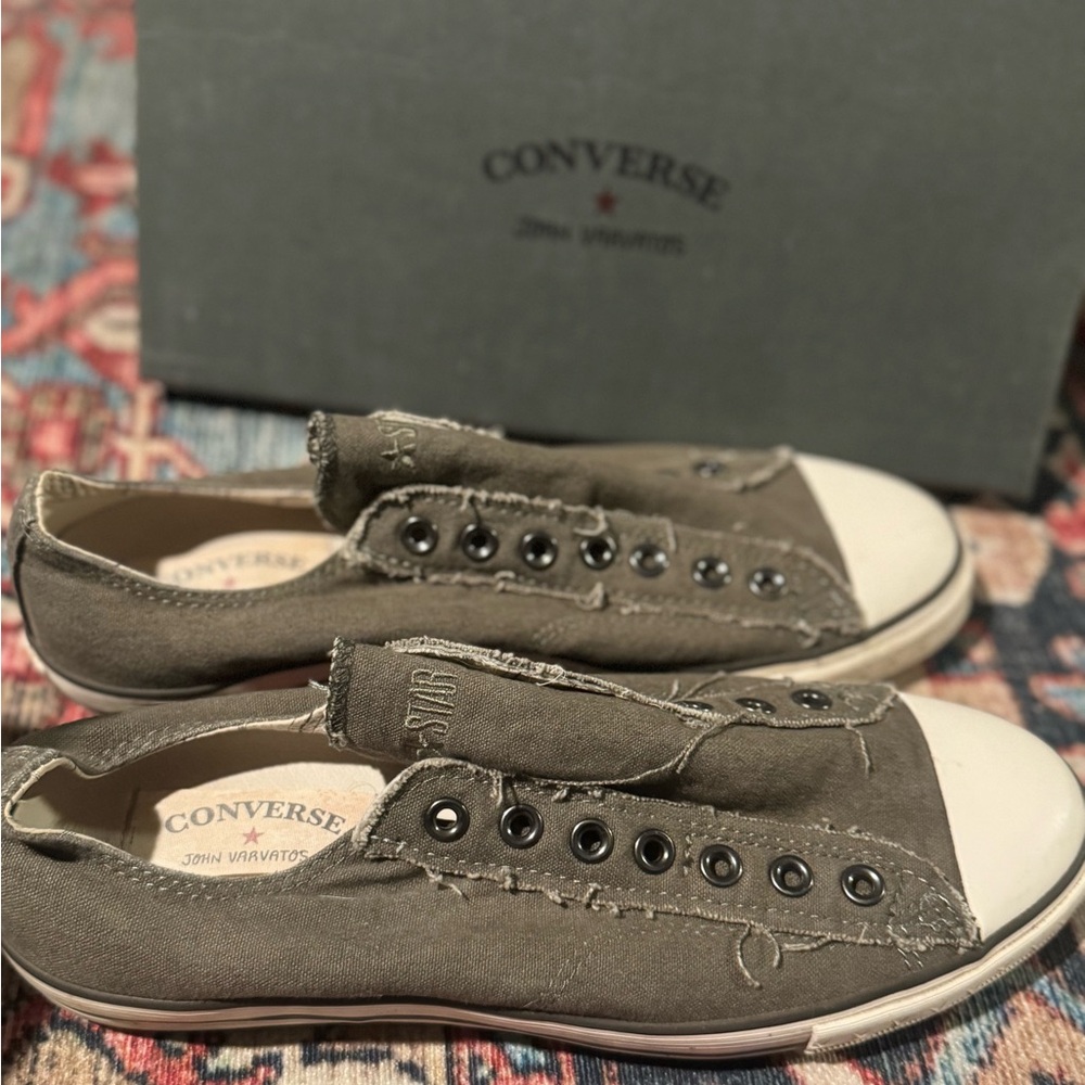 Converse Olive Green Slip-On Sneakers